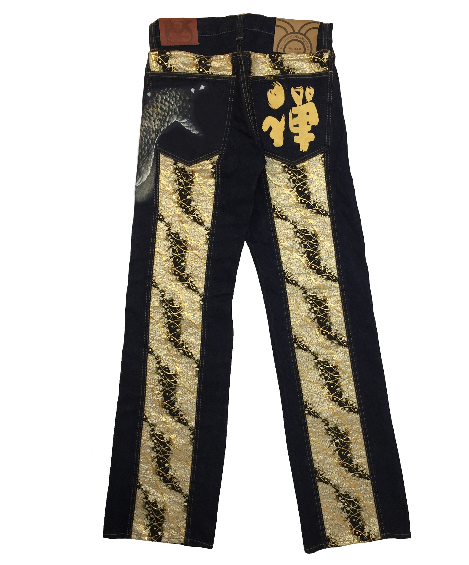 手描き×帯地ジーンズ「龍櫻乱舞」