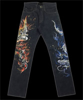 プレミアム手描きジーンズ「火鳥と火龍」