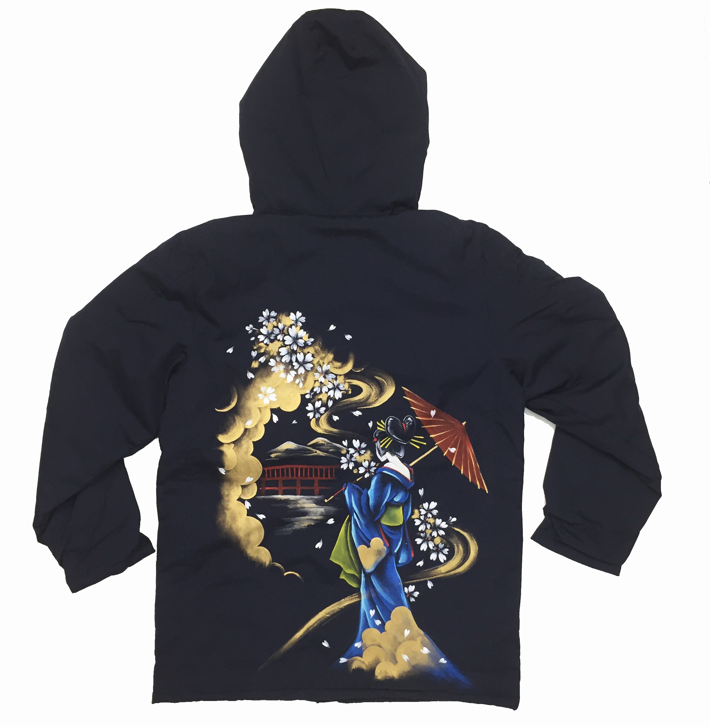 和柄ダウンパーカー【流れ恋櫻】