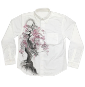 和柄長袖シャツ「龍木櫻」