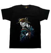 和柄半袖Tシャツ「歌舞伎猫」