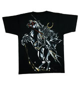 和柄半袖Tシャツ「武士髑髏」