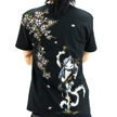 和柄半袖Tシャツ「踊り猫又」