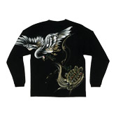 和柄長袖Tシャツ「鶴亀」