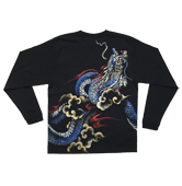 和柄長袖Tシャツ「青龍神」