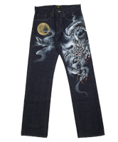手描き和柄ジーンズ「死神龍」