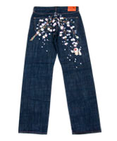 手描京友禅ジーンズ「お花見親父」