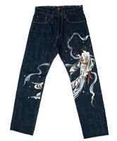 手描きジーンズ「恋櫻天女」