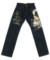 手描きジーンズ「猫又」