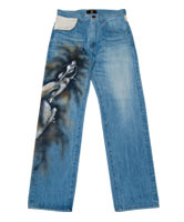 ブリーチ手描ジーンズ「暁龍」