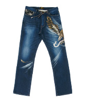 加工ニットデニム「鷹に蛇」