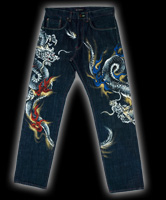 プレミアム手描きジーンズ「阿吽の双龍」