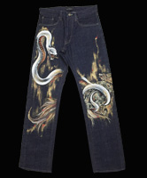 プレミアム手描き和柄ジーンズ「玄武」