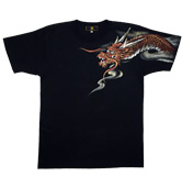 和柄半袖Tシャツ「赤龍」
