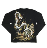 和柄長袖Tシャツ「玄武」