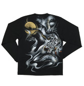 和柄長袖Tシャツ「死神龍」