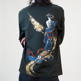 長袖和柄Tシャツ「流れ恋櫻」