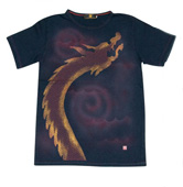 手染めTシャツ「菊菱龍」