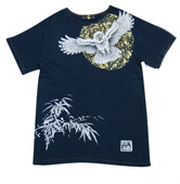 手染めTシャツ「梟」
