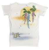 レディース半袖Tシャツ「月夜藤と兎」