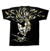 和柄半袖Tシャツ「九尾の狐」