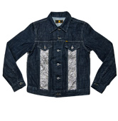 帯地デニムジャケット　龍鱗