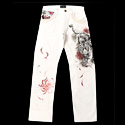 手描きカラーパンツ「華喰白虎」