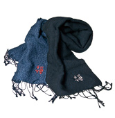 インディゴショートストール「禅ロゴ」