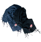 インディゴショートストール「櫻」