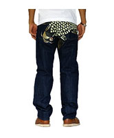 和柄ジーンズ「鯉」