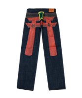 和柄ジーンズ「鳥居」