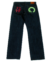 和柄ロゴジーンズ「京龍」