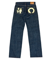 和柄ロゴジーンズ「金龍」