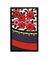 和柄ジーンズ 花札「3月 / 櫻に幕」