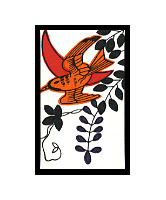 和柄ジーンズ 花札「4月 / 藤にほととぎす」