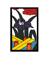 和柄ジーンズ 花札「5月 / 菖蒲に八ツ橋」