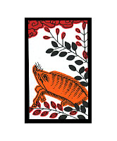 和柄ジーンズ 花札「7月 / 萩に猪」