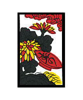 和柄ジーンズ 花札「9月 / 菊に盃」