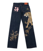 手描京友禅ジーンズ「猛虎」