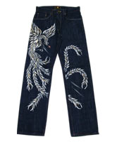 和柄ジーンズ「華喰鳳凰」