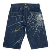 和柄ハーフパンツ「女郎蜘蛛」