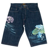 和柄ハーフパンツ「蛙」