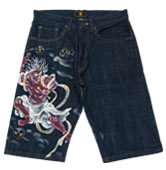 和柄ハーフパンツ「鬼神」