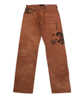 手描カラージャガードパンツ「墨熊猫」