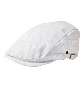 帯地ハンチング「クロコダイル/白」