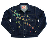 和柄デニムジャケット「紅葉」