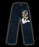 蒔絵ジーンズ「金鯉」