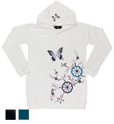 ロングパーカ「梅文様」