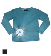 絞り染長袖Tシャツ「藍色」