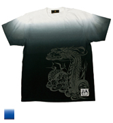 ぼかし染Tシャツ 雲龍
